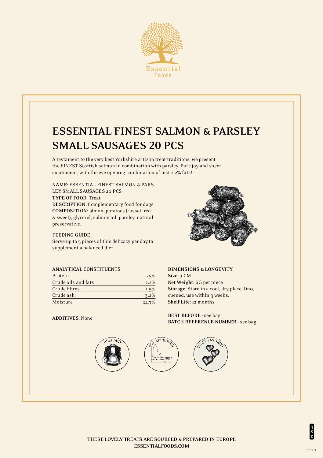 Essential Finest Salmon & Parsley Small Sausages - Afbeelding 3